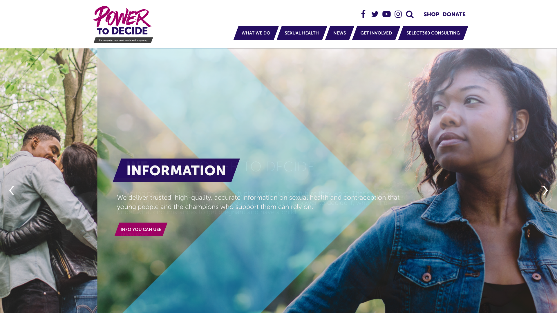 screenshot of the Power To Decide project